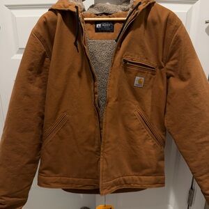 ** NEW** Carhartt Men's Caramel Brown Hooded Sherpa Lined Jacket